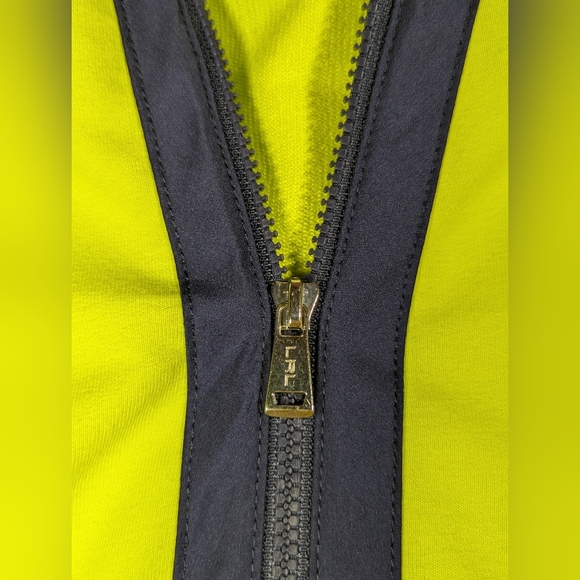 Lauren Ralph Lauren Lime Green Blue Trim Terry Quarter Zip Hoodie Size Small GUC - Picture 9 of 16